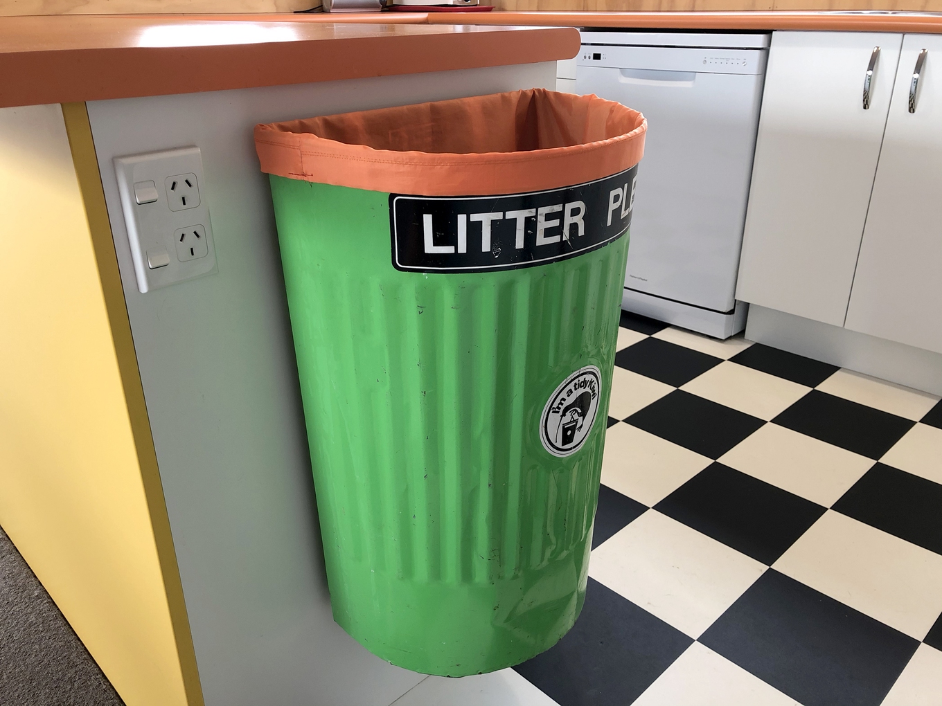 Ten years on,, and Ruth's homemade, sustainable bin liner is still going strong! A picture of Ruth's homemade, sustainable bin liner