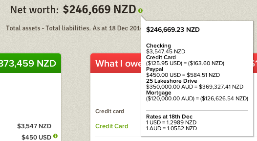Net Worth - Pocketsmith multi currency beta