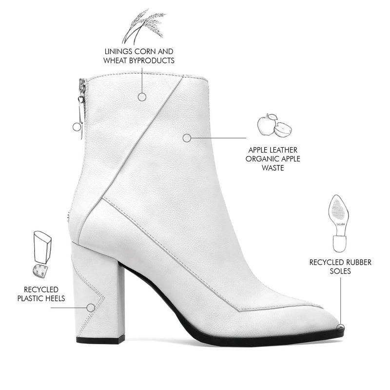 ALMASI // WHITE vegan apple leather boots