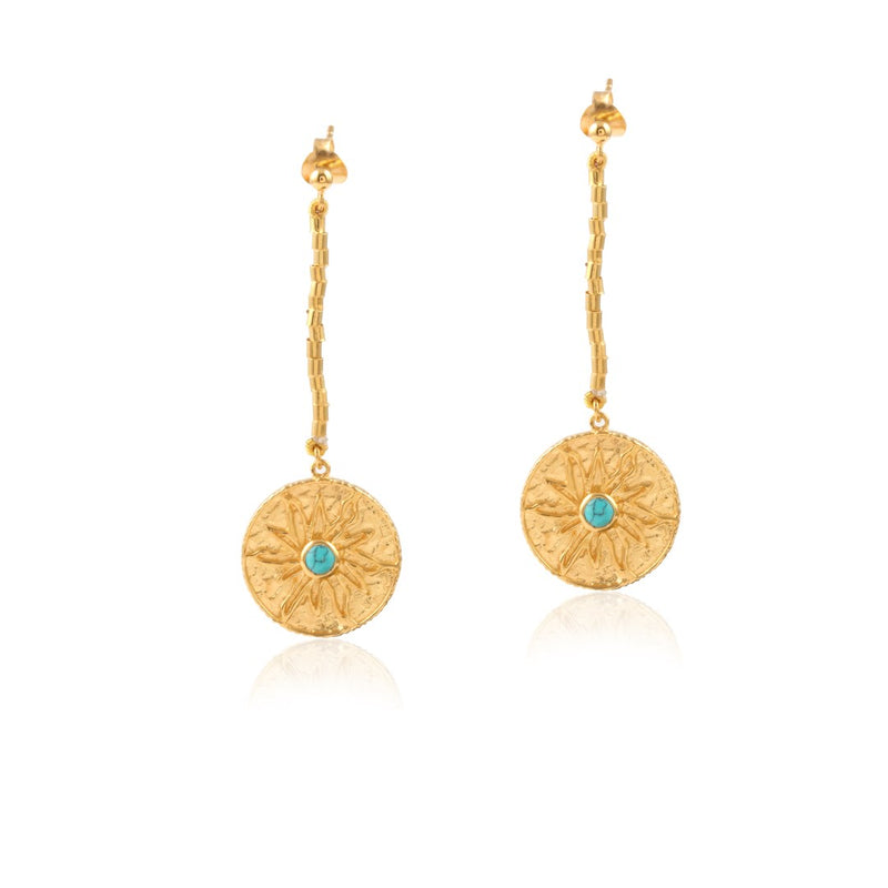 The Sun Queen Earrings // Turquoise