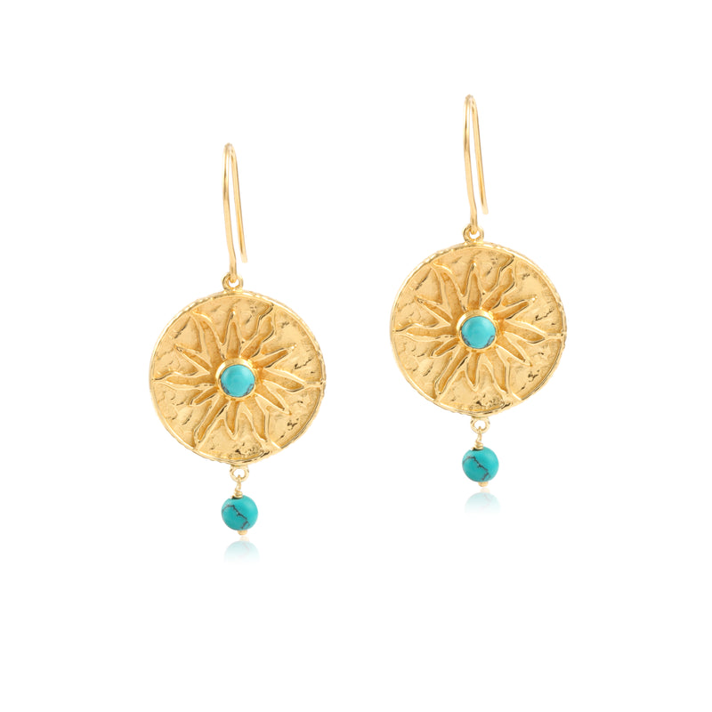 The Sun Queen Hook Earrings // Turquoise