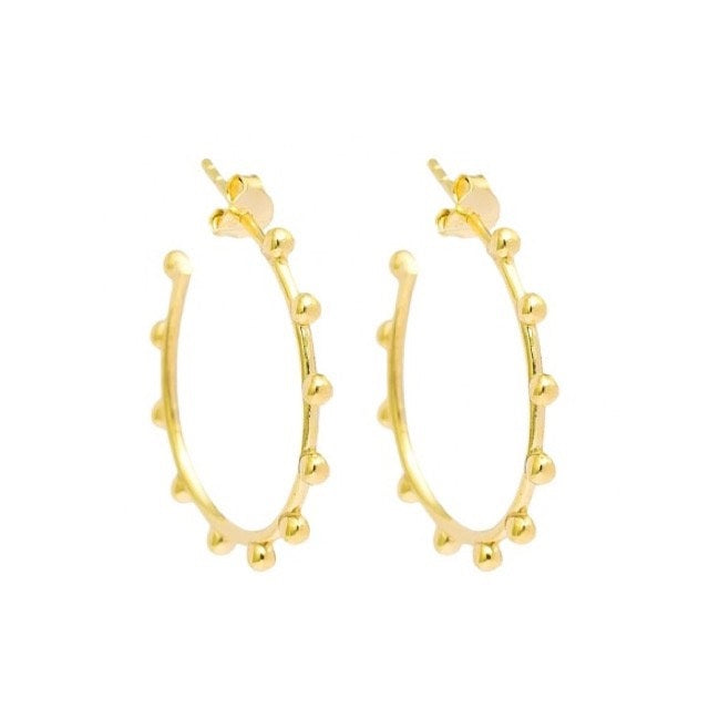 Pebble Hoop Earrings | Gold