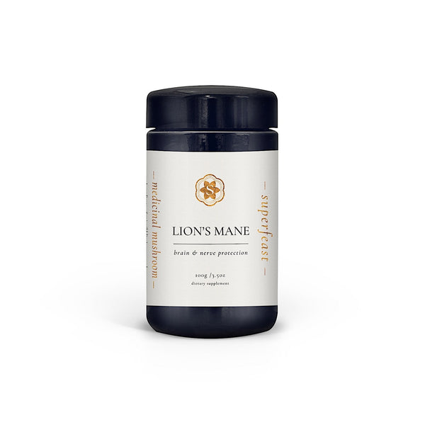 SUPERFEAST // MUSHROOM POWDER EXTRACT // LION'S MANE 100g  Lion's Mane is a wonder mushroom whose extract powder has been used for thousands of years by traditional herbalists to support the brain and nervous system, improve cognitive function and boost digestive health.