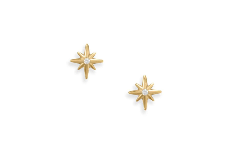 Northern Star Stud Earrings | Gold