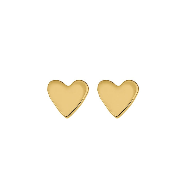 Tiny Heart Stud Earrings | Gold